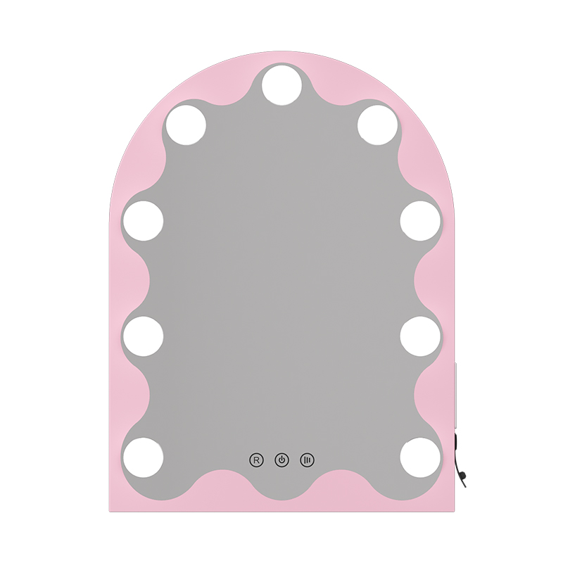 新品粉色灯泡镜 9LED灯桌面镜